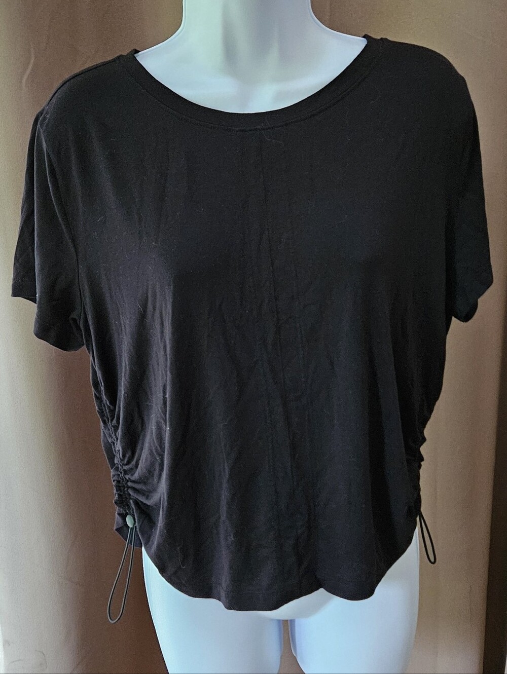 FLX Black Women's Short Sleeve Ruched Top